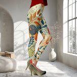 Elegant Modern Floral Leaf Pattern Leggings<br><div class="desc">Elegant leggings featuring a modern colourful abstract floral leaf pattern design.</div>