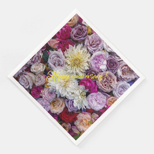 Elegant Modern Floral Napkin (Corner)