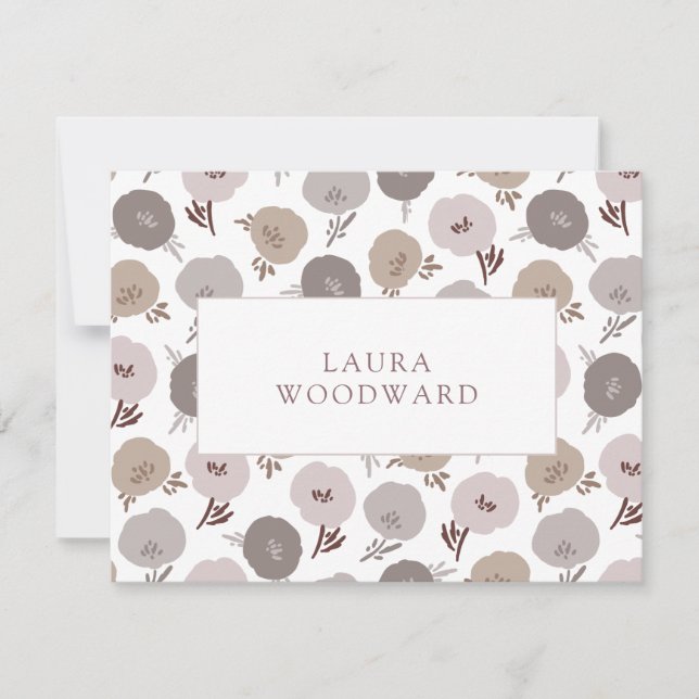 Elegant Modern Floral Pattern Personalised Card (Front)