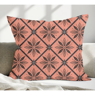 Elegant Modern Floral Pattern Salmon Cushion