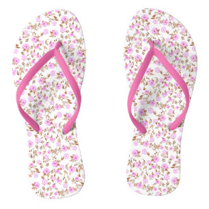 Elegant Modern Floral Rose Flip Flops