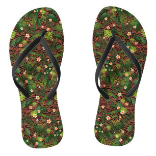 Elegant Modern Floral Rose Flip Flops