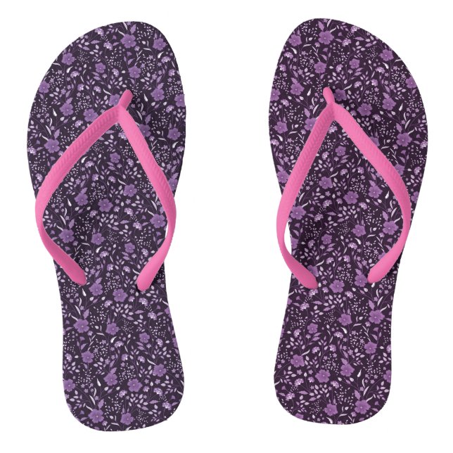 Elegant Modern Floral Rose Flip Flops (Footbed)