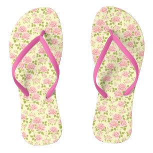 Elegant Modern Floral Rose Flip Flops