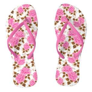 Elegant Modern Floral Rose Thongs