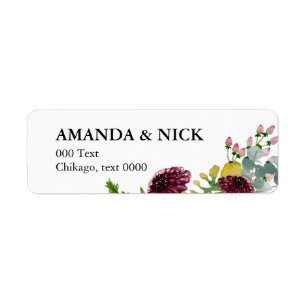 Elegant modern floral simple minimalistic  return address label