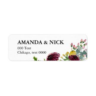 Elegant modern floral simple minimalistic return address label