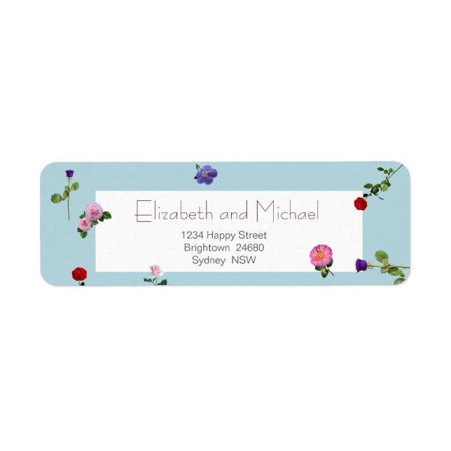 Elegant Modern Floral Simple Return Address Label (Front)