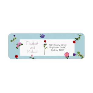 Elegant Modern Floral Simple Return Address Return Address Label