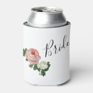 Elegant & modern flowers pink roses bride can cooler