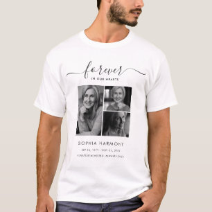 Elegant Modern Forever in Our Hearts Funeral T-Shirt