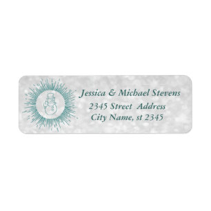 Elegant modern fun trendy snowman holiday winter return address label