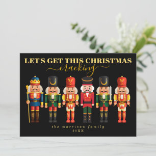 Elegant Modern Funny Black Nutcracker Christmas Holiday Card