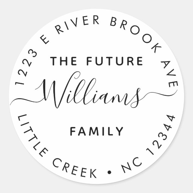 Elegant Modern Future Mr and Mrs Address Label (Front)