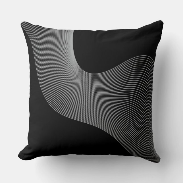 Elegant, modern, futuristic wave abstraction cushion (Front)