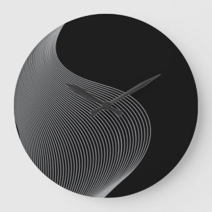 Elegant, modern, futuristic wave abstraction large clock