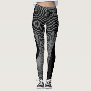 Elegant, modern, futuristic wave abstraction leggings