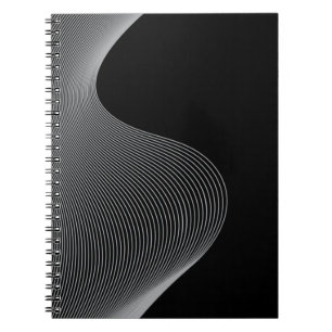 Elegant, modern, futuristic wave abstraction notebook