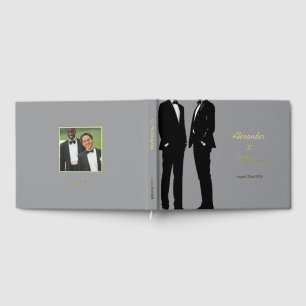Elegant Modern Gay Men Rainbow Wedding Guest Book