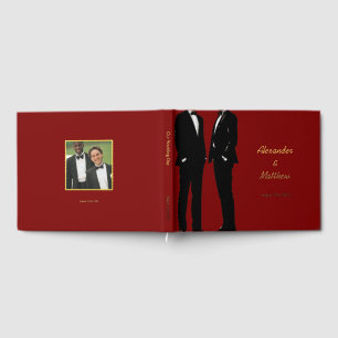 Elegant Modern Gay Men Rainbow Wedding Guest Book