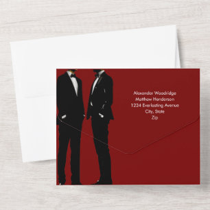 Elegant Modern Gay Men Wedding All In One Invitation