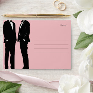 Elegant Modern Gay Men Wedding Envelope