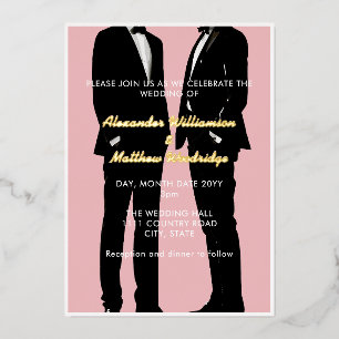 Elegant Modern Gay Men Wedding Gold