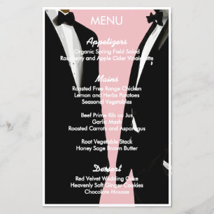 Elegant Modern Gay Men Wedding Menu