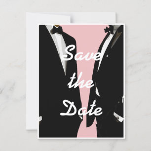 Elegant Modern Gay Men Wedding Postcard