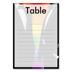 Elegant Modern Gay Men Wedding Rainbow Guest List Table Number