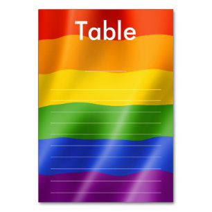 Elegant Modern Gay Men Wedding Rainbow Guest List Table Number