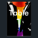 Elegant Modern Gay Men Wedding Rainbow Table Number<br><div class="desc">The Gay Men Wedding Elegant Modern collection offers a complete suite of coordinating stationery and accessories designed for two grooms. Two grooms in classic black tuxedos against a vibrant rainbow Pride flag, with bold brush script typography that brings a retro-nostalgic edge to a modern celebration. Every piece is fully customizable...</div>