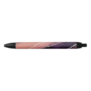 Elegant Modern Gemstone Black Ink Pen
