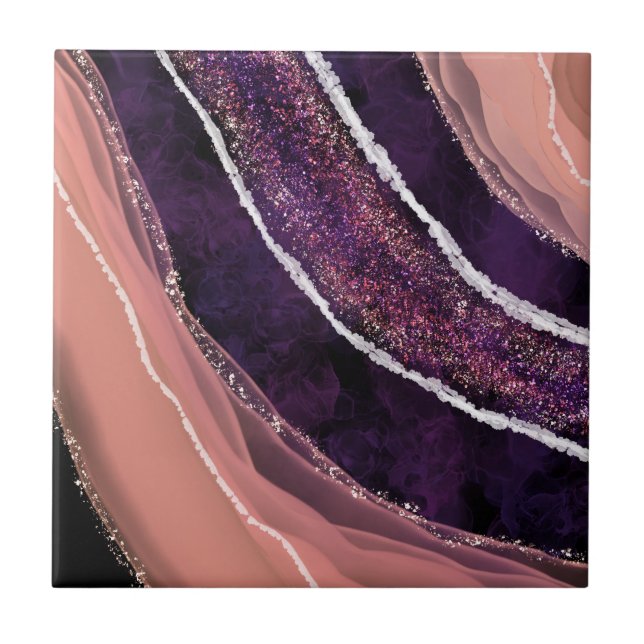 Elegant Modern Gemstone  Ceramic Tile (Front)