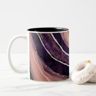 Elegant Modern Gemstone Two-Tone Coffee Mug