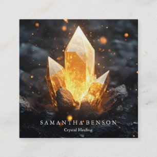 Elegant modern gemstones - crystals healing square business card