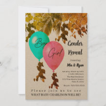 Elegant Modern Gender Reveal Invitation