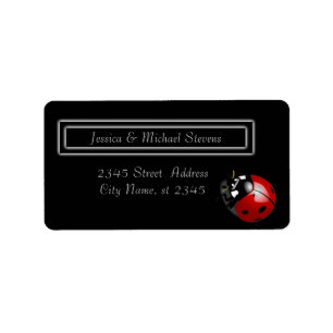 Elegant modern gentle wedding ladybug label