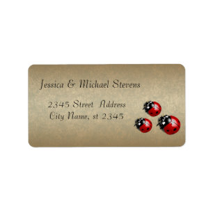 Elegant modern gentle wedding ladybugs label