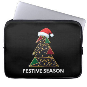 Elegant Modern Geometric Christmas Tree Festive Laptop Sleeve