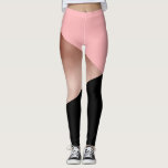 elegant modern geometric rose gold pink black leggings<br><div class="desc">Stylish design geometric design faux rose gold, pastel pink and black triangles.</div>