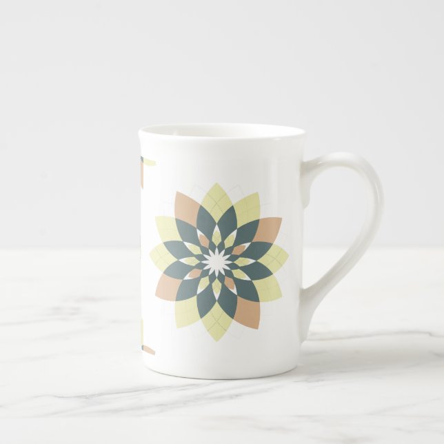 Elegant Modern Geometric Star Bursts Bone China Mug (Right)