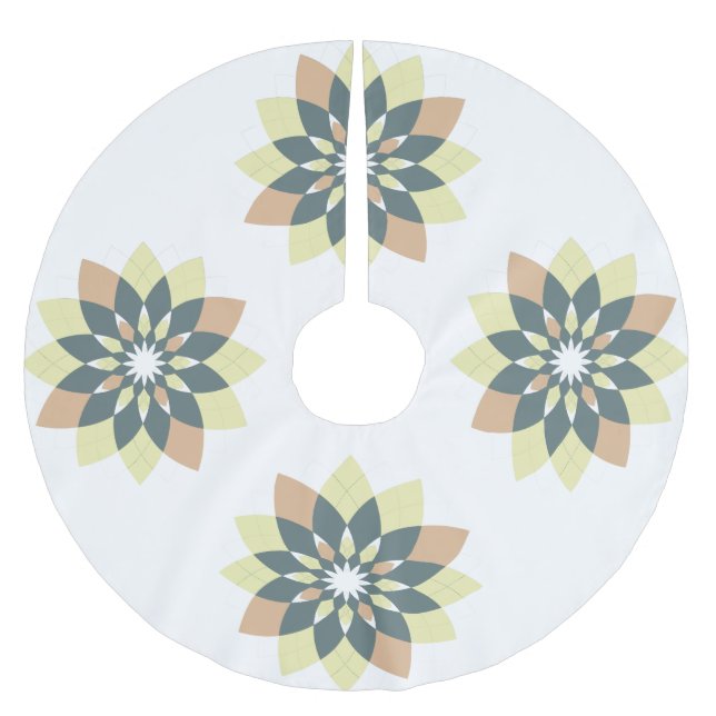 Elegant Modern Geometric Star Bursts Brushed Polyester Tree Skirt (Front)