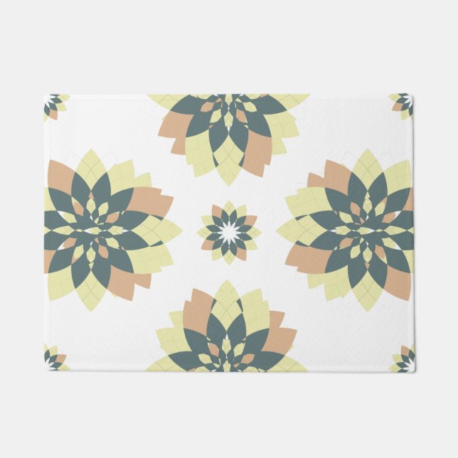 Elegant Modern Geometric Star Bursts Doormat (Front)