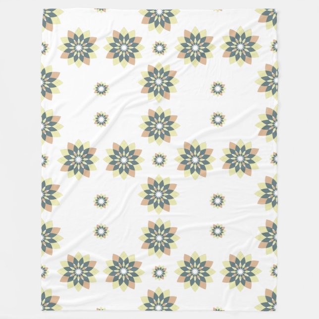 Elegant Modern Geometric Star Bursts Fleece Blanket (Front)