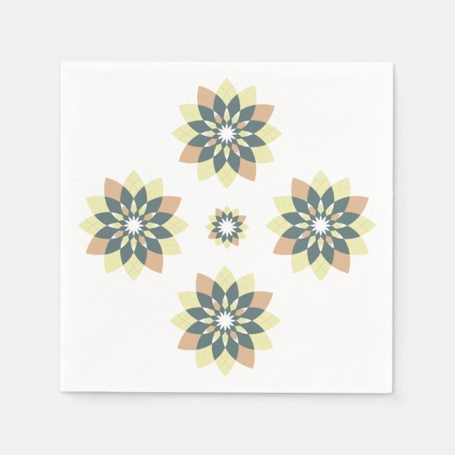 Elegant Modern Geometric Star Bursts Napkin (Front)