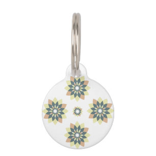 Elegant Modern Geometric Star Bursts Pet Tag