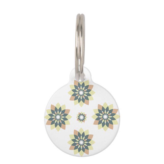 Elegant Modern Geometric Star Bursts Pet Tag (Front)