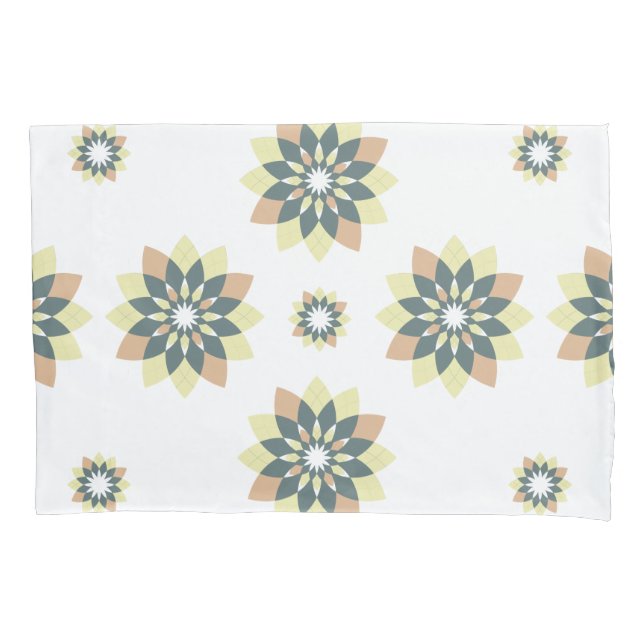 Elegant Modern Geometric Star Bursts Pillowcase (Front-Left)