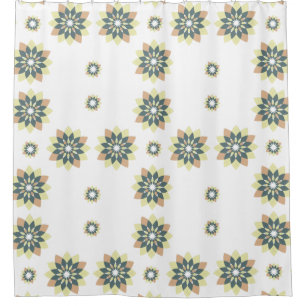 Elegant Modern Geometric Star Bursts Shower Curtain